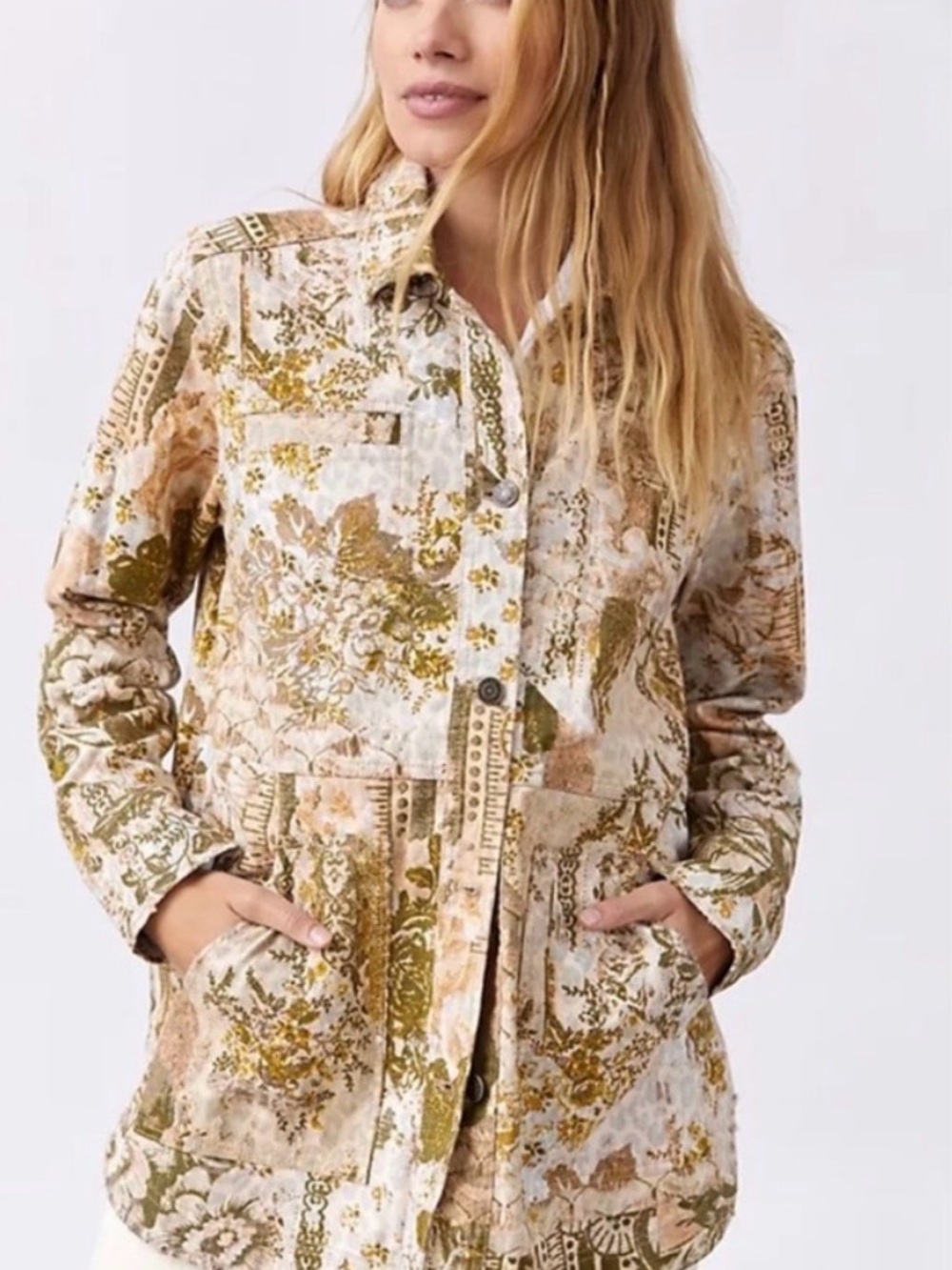 Anthropologie Patchwork-Print Fielder Utility Jacket